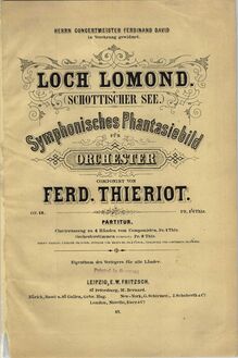Partition couverture couleur, Loch Lomond, Op.13, Symphonisches Phantasiebild für Orchester