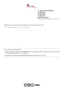 Picard, La science moderne et son état actuel - compte-rendu ; n°1 ; vol.12, pg 668-670