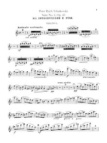 Partition violons I,  No.1, D minor, Tchaikovsky, Pyotr
