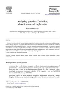 Analysing partition: Deﬁnition, classiﬁcation and explanation