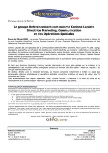 Le groupe Referencement.com nomme Corinne Lacoste Directrice ...