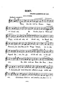 Partition voix (monochrome), Geistliches Lied, Op.137, Gebet, C major