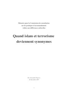 Quand islam et terrorisme deviennent synonymes