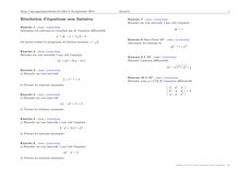 Sujet : Analyse, Equations différentielles non linéaires, Résolution d équations non linéaires