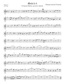 Partition ténor viole de gambe 1, octave aigu clef, Sancta Maria succurre miseris