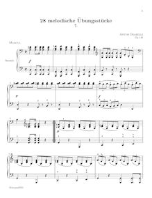 Partition No. 7, 28 Melodische übungstücke, Melodic Practice Pieces