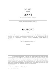 Rapport de l assemblée Nationale sur la proposition de Loi sur le vote Blanc