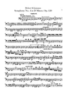 Partition timbales, Symphony No.4, Op.120, D minor, Schumann, Robert