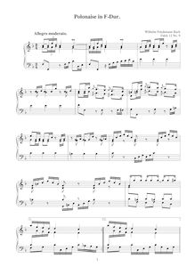 Partition No.9 en F major, 12 Polonaises, F.12, Bach, Wilhelm Friedemann