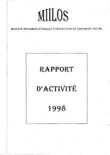 Rapport d activité 1998 de la Mission interministérielle d inspection du logement social (Miilos)
