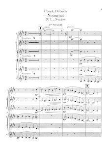 Partition violons II, nocturnes, Debussy, Claude