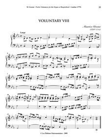 Partition , Voluntary en C minor, Twelve Voluntarys pour pour orgue ou clavecin