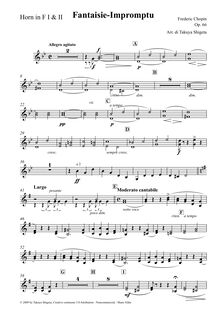 Partition cornes 1/2 (F), Fantaisie-impromptu, C? minor, Chopin, Frédéric