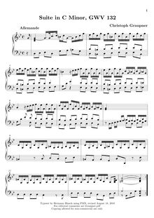 Partition complète, Partita en C minor, GWV 132, C minor, Graupner, Christoph par Christoph Graupner
