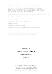 The Works of Robert Louis Stevenson - Swanston Edition Vol. 24 (of 25)