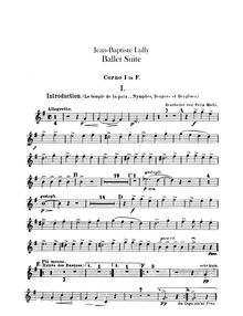 Partition cor 1, 2, 3, 4 (F), Lully Ballet , Mottl, Felix