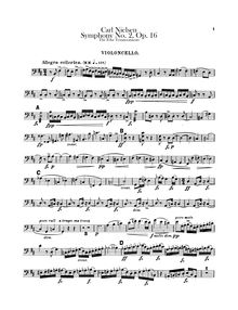 Partition violoncelles, Symphony No. 2, Op.16 De Fire Temperamenter