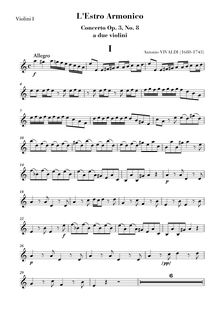 Partition violons I, Concerto pour 2 violons en A minor, A minor