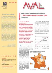Enquête 2004 du recensement de la population : 1 805 000 Haut-Normands en 2004