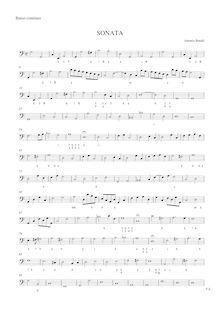 Partition Continuo, Sonata  pour 2 violons et Continuo, Bertali, Antonio