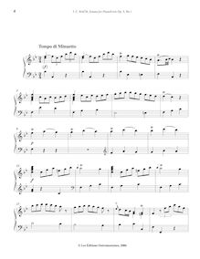 Partition , Tempo di Minuetto, 6 Piano sonates, Bach, Johann Christian