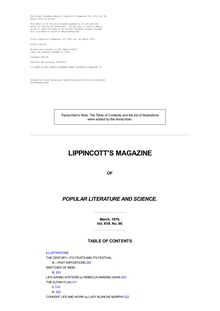 Lippincott s Magazine of Popular Literature and Science - Volume 17, No. 099, March, 1876