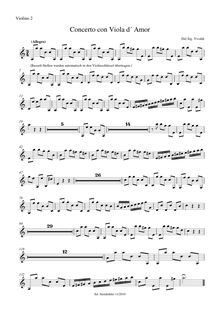 Partition violons II, Concerto pour viole de gambe d amore en A minor