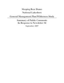 SLBE GMP News#4 Comment Summary park.v2 9-5-07