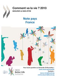 OCDE : Comment va la vie ? Mesurer le bien-être en France (Ed 2013)