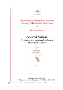 Le Divin Marché. La révolution culturelle libérale - de Dany-Robert Dufour.