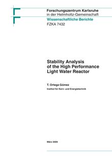 Stability analysis of the high performance light water reactor [Elektronische Ressource] / Tino Ortega Gómez