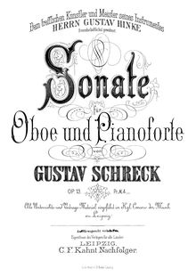 Partition de piano, Sonate für hautbois und Pianoforte, Op.13
