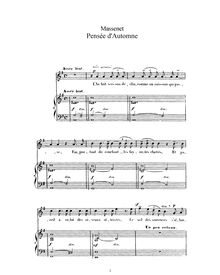 Partition complète (G Major: haut voix et piano), Pensée d automne