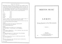 Partition parties complètes, corde quatuor en Six mouvements, Lekeu, Guillaume