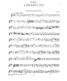 Partition de violon, violon Concerto No.4, Rode, Pierre
