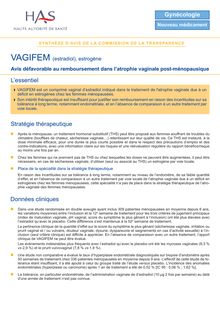 VAGIFEM - Synthèse d avis Vagifem - CT10309