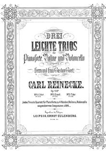 Partition , Trio en C major (score et parties), 3 Easy Piano Trios, Op.159