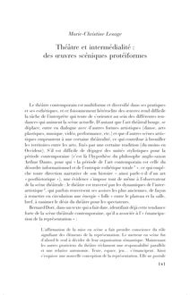 Théâtre et intermédialité - article ; n°1 ; vol.83, pg 141-155