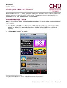 Installing Blackboard Mobile Learn iPhone/iPad/iPod Touch