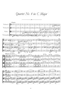 Partition complète, corde quatuor No.4 en C major, Schubert, Franz