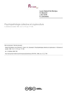 Psychopathologie collective et cryptoculture - article ; n°3 ; vol.13, pg 171-180