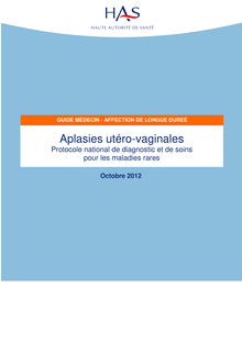 ALD hors liste - Aplasies utéro-vaginales - ALD hors liste - PNDS sur les aplasies utéro-vaginales