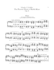 Partition Piano, pour Pleasure Dome of Kubla Khan, Griffes, Charles Tomlinson