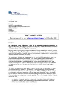 060926 EFRAG draft comment letter on the IASB Framework Discussion Paper