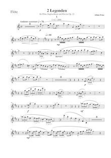 Partition , Andante sostenuto, flûte , partie, 2 Legends pour flûte, anglais cor et Piano