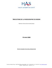 Critères d’EPP en imagerie médicale - Rapport "Indications de la radiographie du bassin"