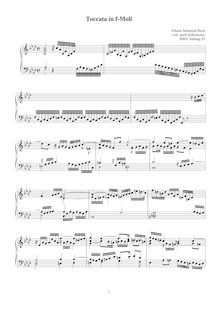 Partition complète, Toccata en F minor, BWV Anh.85, F minor, Bach, Johann Sebastian