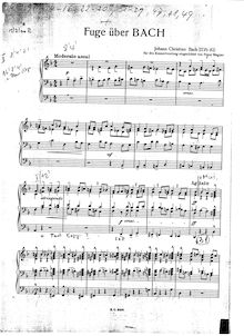 Partition complète, Chromatic Fugue on BACH, Bach, Johann Christian par Johann Christian Bach