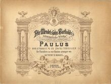 Partition couverture couleur, Paulus, St. Paul, Mendelssohn, Felix