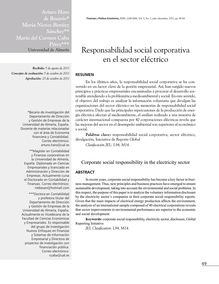 Responsabilidad social corporativa en el sector eléctrico (Corporate social responsibility in the electricity sector)